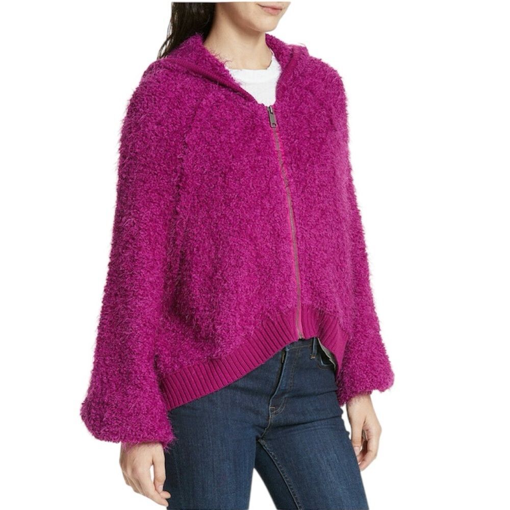 Free People Furry Time Oversized Hooded Jacket
